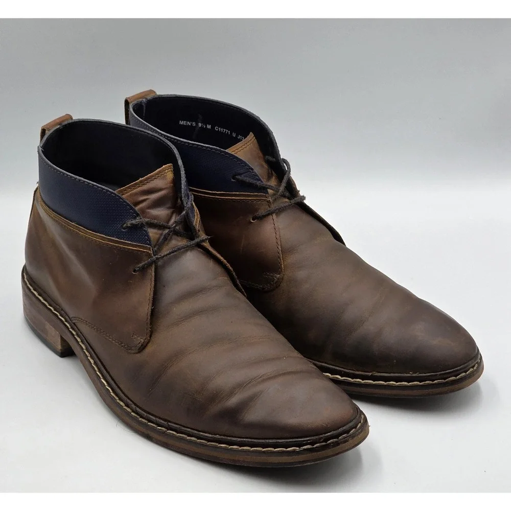 Cole Haan Colton Chukka Boots C11771 Brown Leather Mens Size 9.5 M Casual